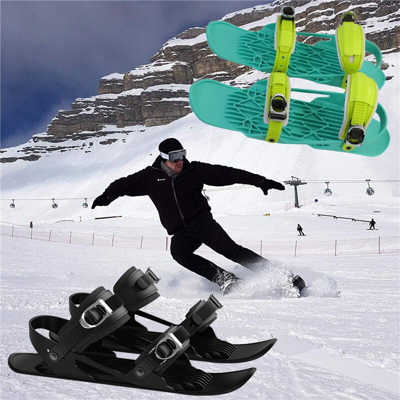 유니섹스 겨울 조절식 야외 스포츠 스노우 보드 스키 신발 1 쌍, 스키보드 스노우보드 미니 휴대용 스키 스노우블레이드 스케이트